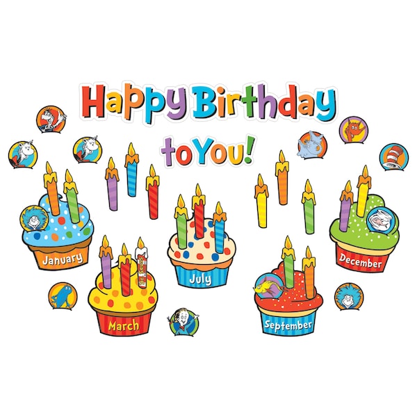 Eureka Dr. Seuss Birthday Mini Bulletin Board Set 847050 - main